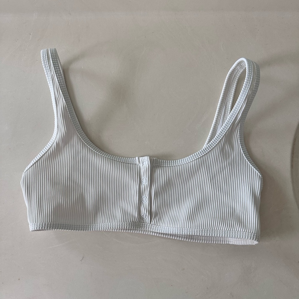 White Ribbed Bralette